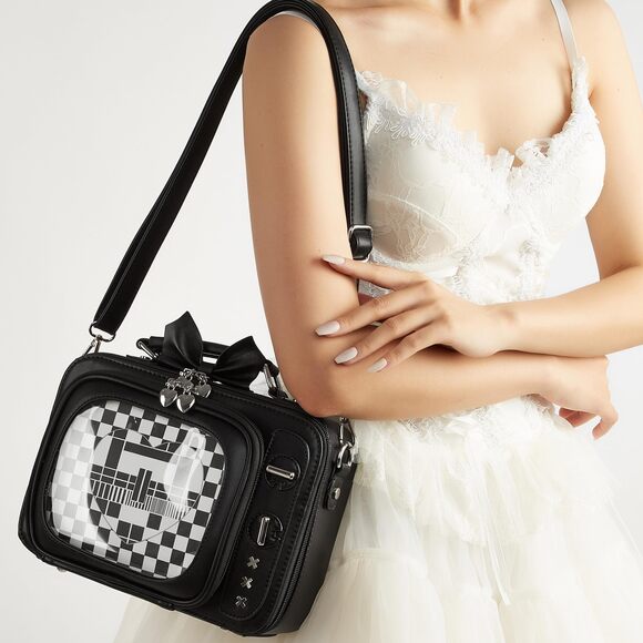 4706 Retro TV Shaped Ita Bag Pin Display Backpack Cute Pin Bag with 3 main image 6